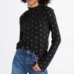 ❌Sold❌ Madewell Texture & Thread Ruffled Mockneck Top